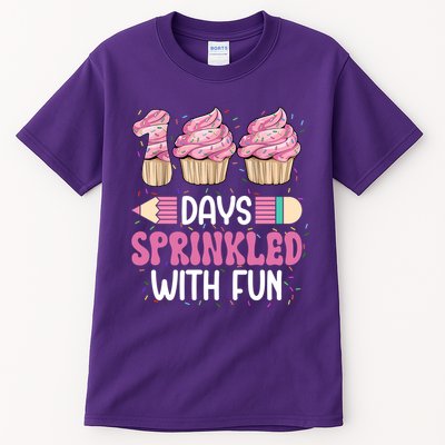 100 Days Sprinkled With Fun Cupcake 100th Day Of School Tall T-Shirt