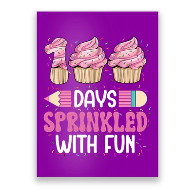 100 Days Sprinkled With Fun Cupcake 100th Day Of School Poster