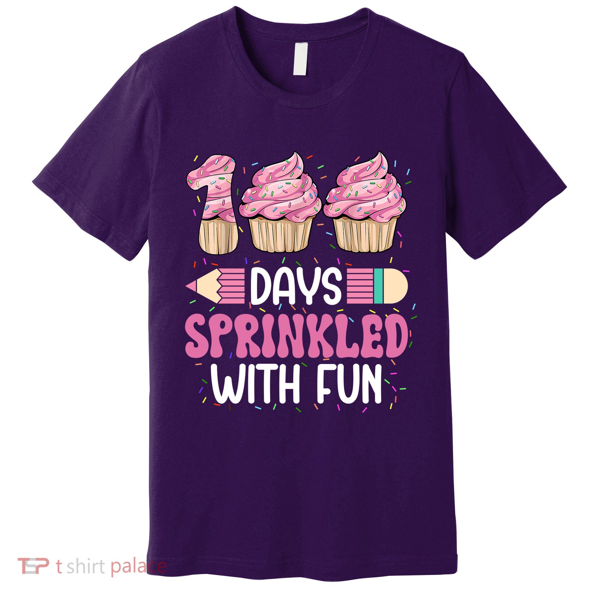 100 Days Sprinkled With Fun Cupcake 100th Day Of School Premium T-Shirt