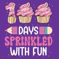 100 Days Sprinkled With Fun Cupcake 100th Day Of School Premium T-Shirt