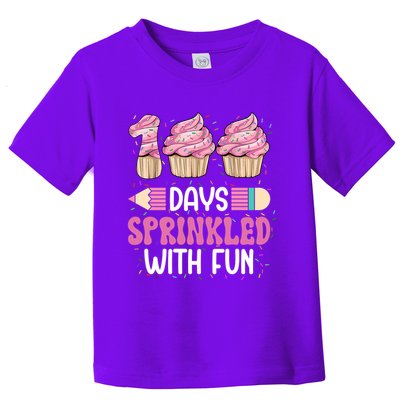 100 Days Sprinkled With Fun Cupcake 100th Day Of School Toddler T-Shirt