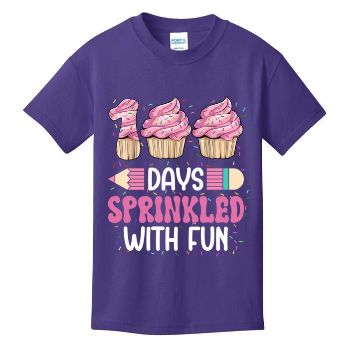 100 Days Sprinkled With Fun Cupcake 100th Day Of School Kids T-Shirt