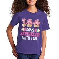 100 Days Sprinkled With Fun Cupcake 100th Day Of School Kids T-Shirt
