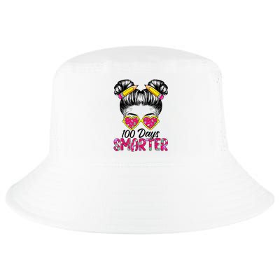 100 Days Smarter Girl Messy Bun Hair 100th Day Of School Cool Comfort Performance Bucket Hat