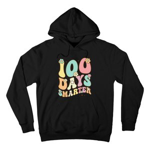 100 Days Smarter Happy 100th Day Of School Groovy Boy Girl Gift Hoodie