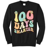 100 Days Smarter Happy 100th Day Of School Groovy Boy Girl Gift Sweatshirt