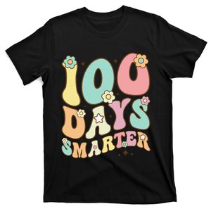 100 Days Smarter Happy 100th Day Of School Groovy Boy Girl Gift T-Shirt