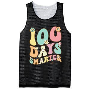 100 Days Smarter Happy 100th Day Of School Groovy Boy Girl Gift Mesh Reversible Basketball Jersey Tank