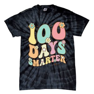 100 Days Smarter Happy 100th Day Of School Groovy Boy Girl Gift Tie-Dye T-Shirt