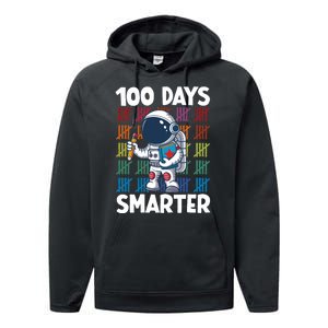 100 Days Smarter Space Astronaut 100th Day School Performance Fleece Hoodie