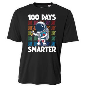 100 Days Smarter Space Astronaut 100th Day School Cooling Performance Crew T-Shirt