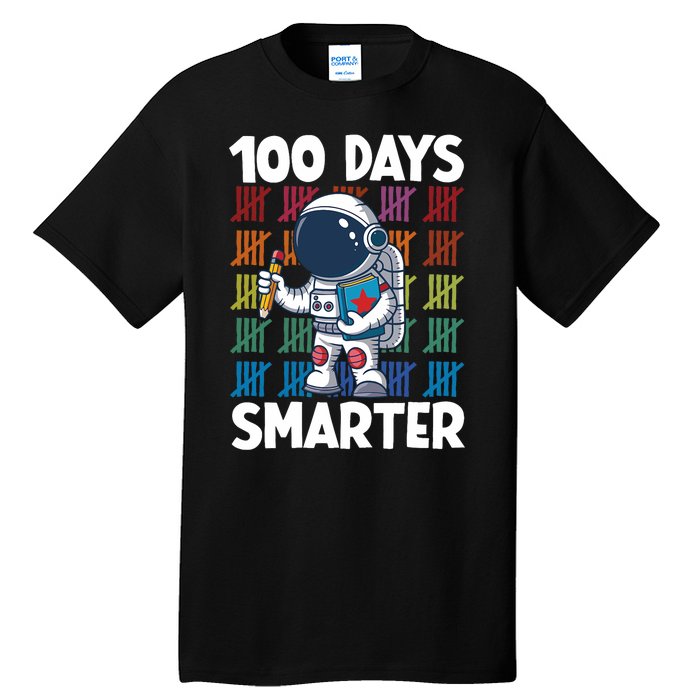 100 Days Smarter Space Astronaut 100th Day School Tall T-Shirt