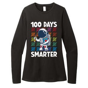 100 Days Smarter Space Astronaut 100th Day School Womens CVC Long Sleeve Shirt