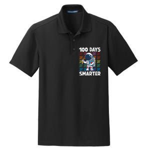 100 Days Smarter Space Astronaut 100th Day School Dry Zone Grid Polo