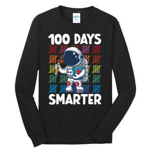 100 Days Smarter Space Astronaut 100th Day School Tall Long Sleeve T-Shirt