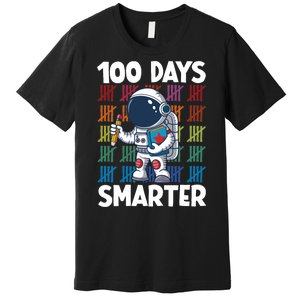 100 Days Smarter Space Astronaut 100th Day School Premium T-Shirt