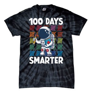 100 Days Smarter Space Astronaut 100th Day School Tie-Dye T-Shirt