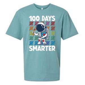 100 Days Smarter Space Astronaut 100th Day School Sueded Cloud Jersey T-Shirt