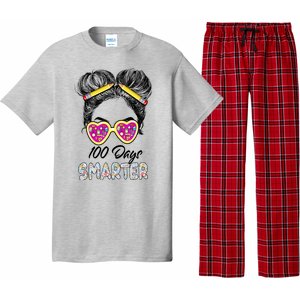 100 Days Smarter Girls Messy Bun Hair 100th Day Of School Pajama Set