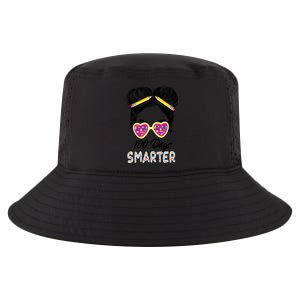 100 Days Smarter Girls Messy Bun Hair 100th Day Of School Cool Comfort Performance Bucket Hat