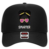 100 Days Smarter Girls Messy Bun Hair 100th Day Of School Trucker Hat