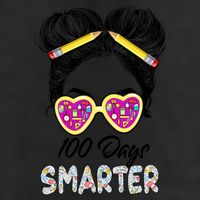100 Days Smarter Girls Messy Bun Hair 100th Day Of School Trucker Hat