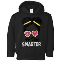 100 Days Smarter Girls Messy Bun Hair 100th Day Of School Toddler Hoodie