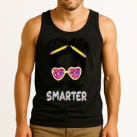 100 Days Smarter Girls Messy Bun Hair 100th Day Of School Tank Top