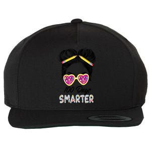 100 Days Smarter Girls Messy Bun Hair 100th Day Of School Wool Snapback Cap