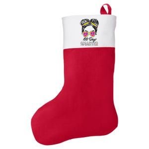 100 Days Smarter Girls Messy Bun Hair 100th Day Of School Felt Holiday Christmas Stocking