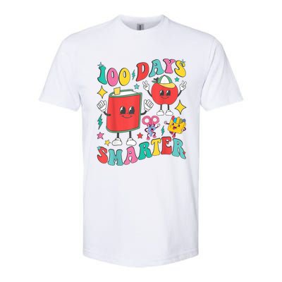 100 Days Smarter Happy 100th Day Of School Groovy Softstyle® CVC T-Shirt