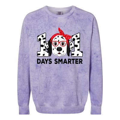 101 Days Smarter 101st Day School Dalmatian Dog Teacher Colorblast Crewneck Sweatshirt