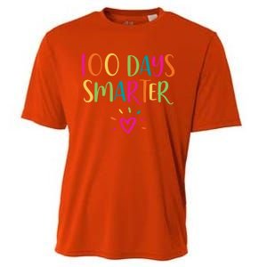 100 Days Smarter Teacher Student 100th Day Of School Gift Cooling Performance Crew T-Shirt