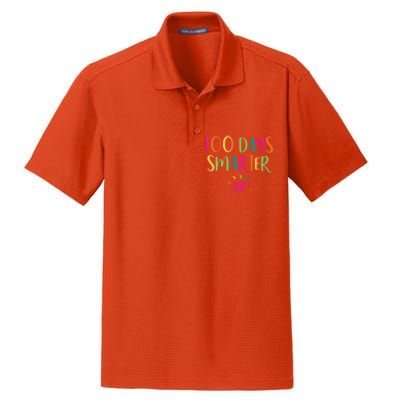 100 Days Smarter Teacher Student 100th Day Of School Gift Dry Zone Grid Polo