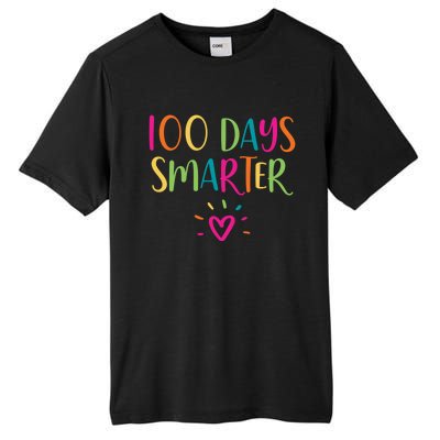 100 Days Smarter Teacher Student 100th Day Of School Gift Tall Fusion ChromaSoft Performance T-Shirt