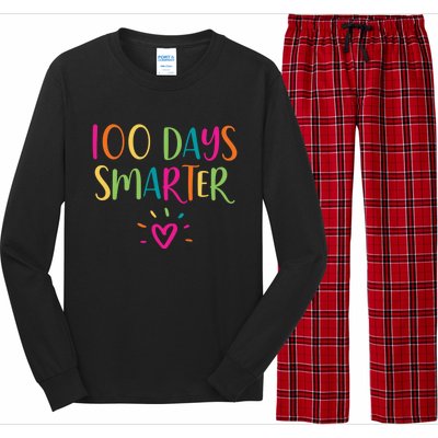 100 Days Smarter Teacher Student 100th Day Of School Gift Long Sleeve Pajama Set