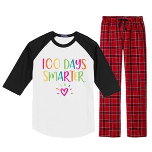 100 Days Smarter Teacher Student 100th Day Of School Gift Raglan Sleeve Pajama Set