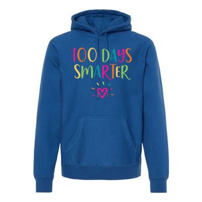 100 Days Smarter Teacher Student 100th Day Of School Gift Premium Hoodie