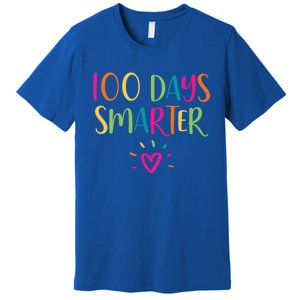 100 Days Smarter Teacher Student 100th Day Of School Gift Premium T-Shirt