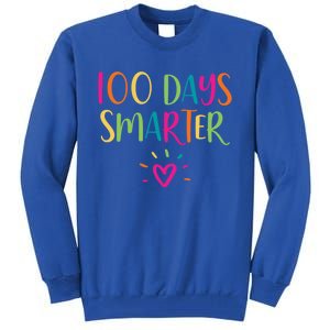 100 Days Smarter Teacher Student 100th Day Of School Gift Tall Sweatshirt