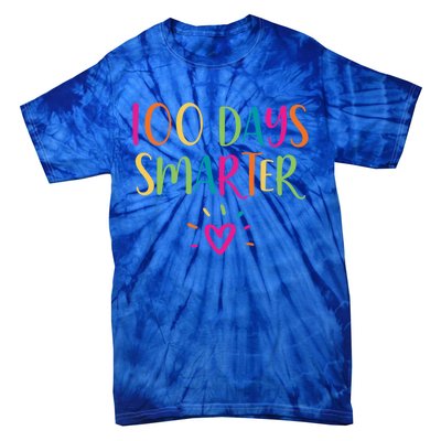 100 Days Smarter Teacher Student 100th Day Of School Gift Tie-Dye T-Shirt