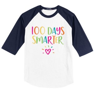 100 Days Smarter Teacher Student 100th Day Of School Gift Baseball Sleeve Shirt