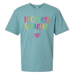 100 Days Smarter Teacher Student 100th Day Of School Gift Sueded Cloud Jersey T-Shirt