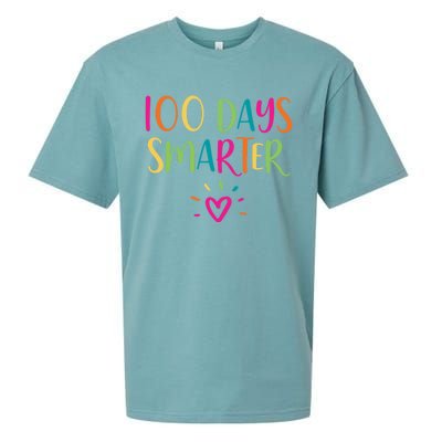 100 Days Smarter Teacher Student 100th Day Of School Gift Sueded Cloud Jersey T-Shirt