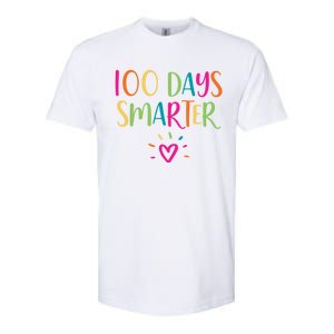 100 Days Smarter Teacher Student 100th Day Of School Gift Softstyle CVC T-Shirt