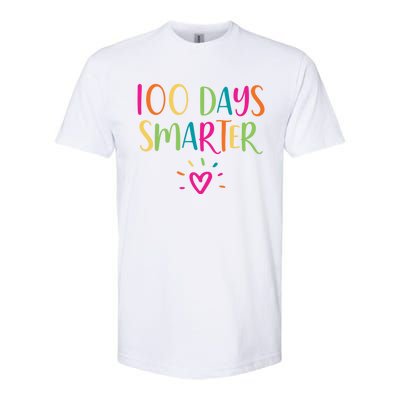 100 Days Smarter Teacher Student 100th Day Of School Gift Softstyle CVC T-Shirt