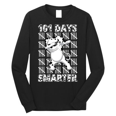 101 Days Smarter Dabbing Dalmatian Dog Long Sleeve Shirt