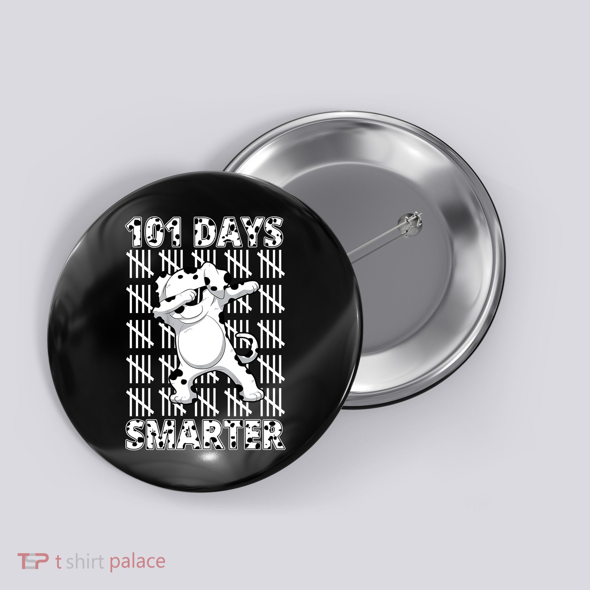 101 Days Smarter Dabbing Dalmatian Dog Button