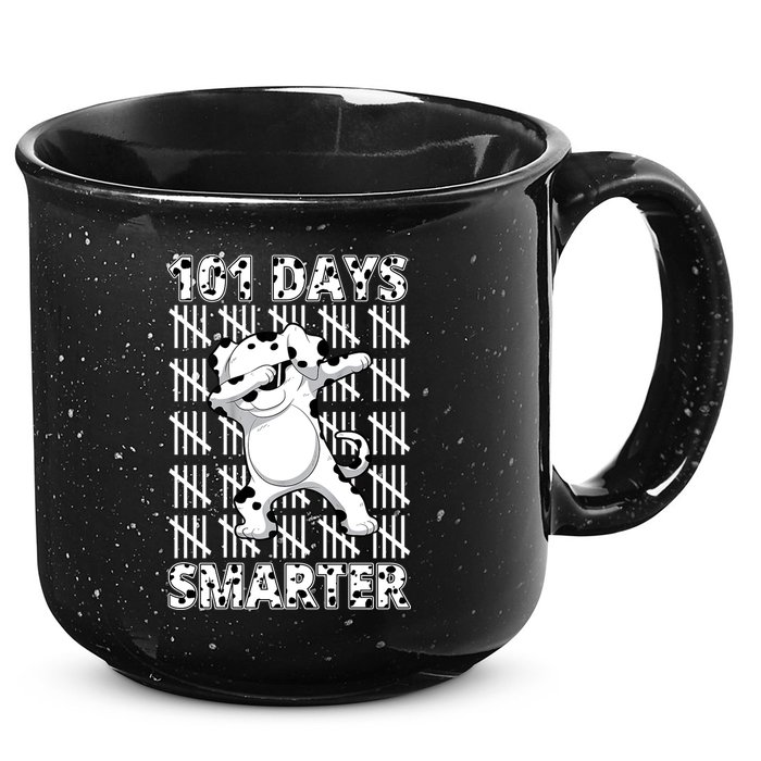 101 Days Smarter Dabbing Dalmatian Dog 15oz Campfire Ceramic Mug