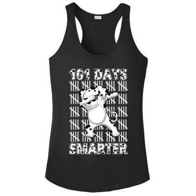 101 Days Smarter Dabbing Dalmatian Dog Ladies PosiCharge Competitor Racerback Tank